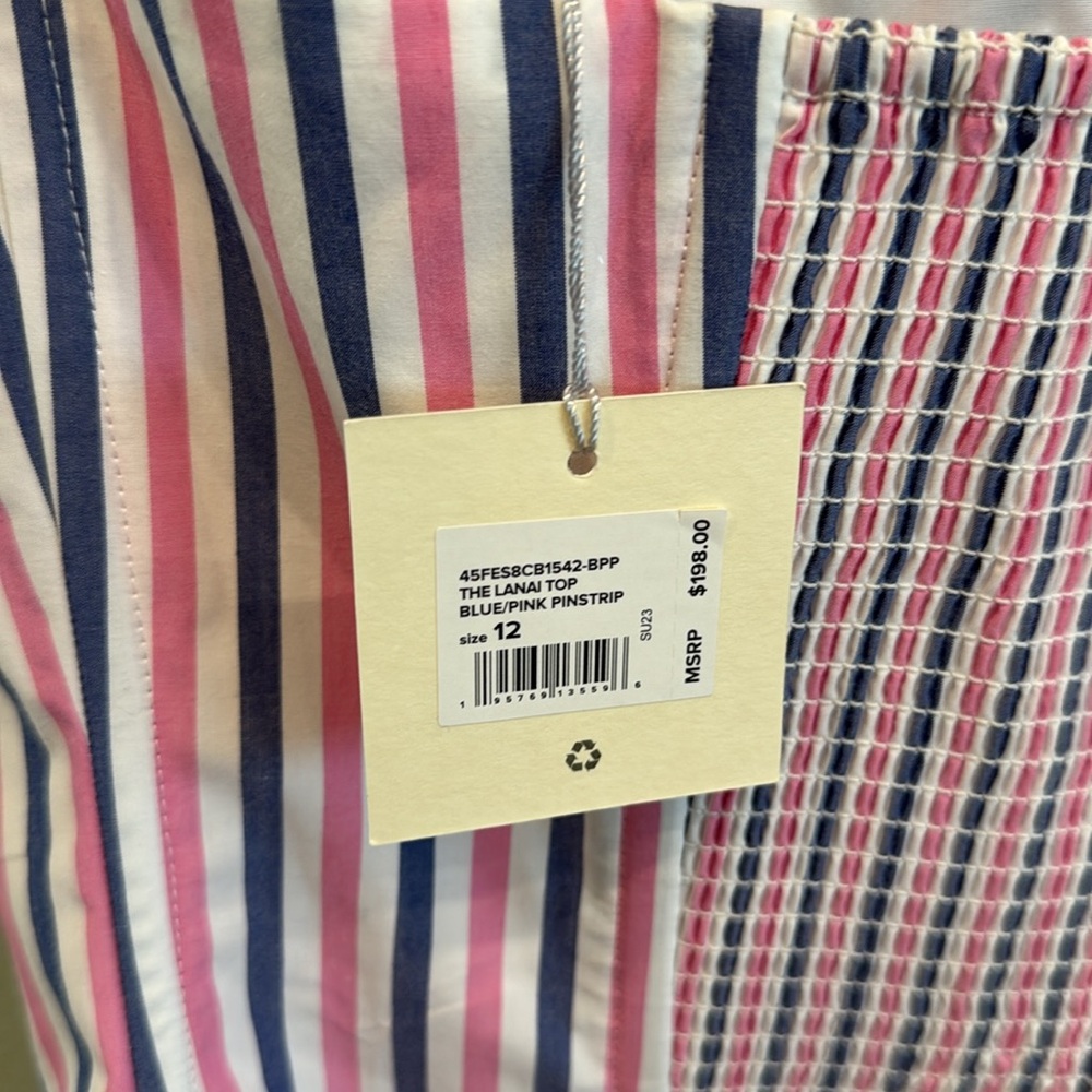 Favorite Daughter Strapless Pink & Blue Striped Tube Top - Picture 6 of 8